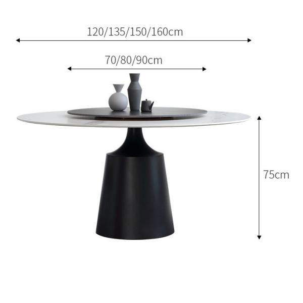 Quality Polished Marble Round Dining Room Tables With Stainless Steel Legs for sale