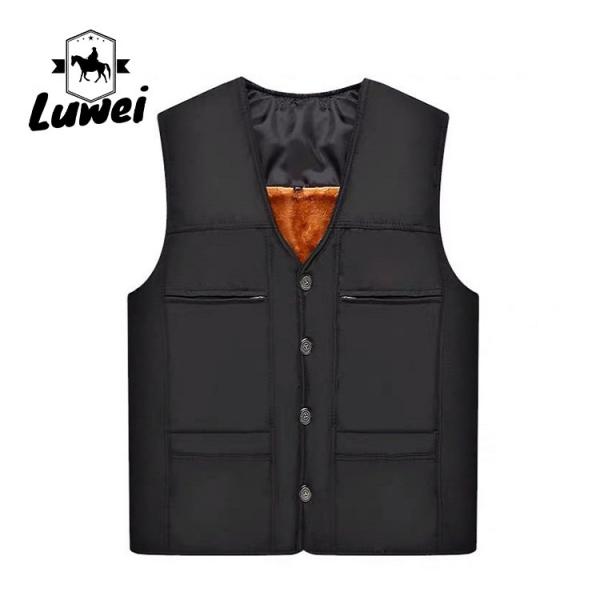 Quality Winter China Oem Chest Bag Cargo Street Wear Warm Utility V-neck Waistcoat Knit Fitness Top Fishing Vest for Men for sale