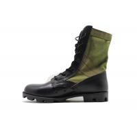 China 9 Inches Male Black Leather Military Jungle Boots High Molding With Breathable Mesh factory