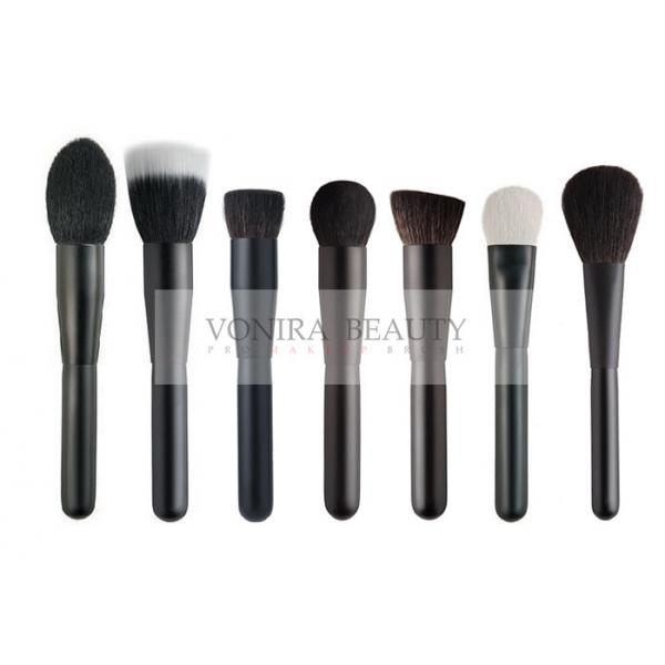 Quality Gorgeous Sophisticatedly Handmade Natural Hair Makeup Brushes With Luxe Matte Black Handle for sale