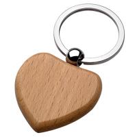 China Art Craft Wooden Key Chain 2D Heart Silver Cute Charm Rainbow Keyring factory