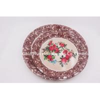 China 65cm Wholesale rose flower dinnerware plate set party supply big round bone dishes factory