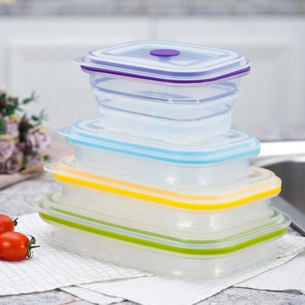 Quality Heatproof Tiffin Silicone Collapsible Lunch Box Multiscene Lightweight for sale