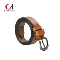 China Zinc Alloy Bright Black Genuine Leather Belt Buckle Orange Neutral Denim Or Casual factory