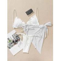 China UPF Function white  Bathing Suit Two Pieces Summer Bikini Nylon Fabric factory