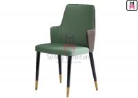 Buy cheap Green Color Eco-leather Upholstered Hotel Restaurant Chairs with Solid Wood Legs from wholesalers