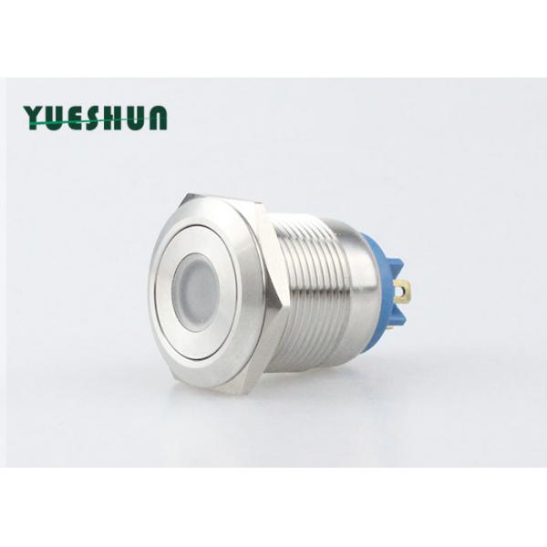 Quality Self Reset LED Panel Mount Push Button Switch 19mm Pin Terminal Silver Alloy 1NO for sale