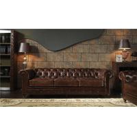 China Oversized Top Grain Leather Sofa , Modern 3 Seater Leather Sofa Brown Long Lifespan factory