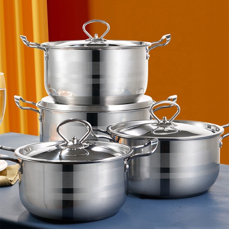 China Kitchen Sets Accessories Stainless Steel Cookware Non Stick Cooking Ware Cookware Sets with Handle factory