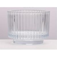 China 225ml Elegant Transparent Ribbed Crystal Glass Votive Candle Holders for Wedding Party Home Decor factory