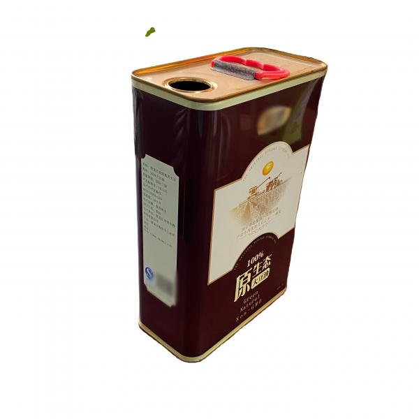 Quality 4 Color Cooking Oil Tin Can 3L Large Rectangular Metal Tins for sale