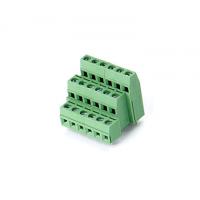 China EU Style PCB Terminal Block Connector CET1.5 Plugged in 5.08mm Pitch 1*06P Green for sale