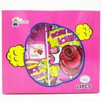 China Sweet candy Rose Shaped Lollipops With Fluorescence Stick And Popping Candy factory