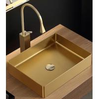 Quality Rectangular Stainless Steel Vessel Sinks Luxury Style With Nano Plating PVD for sale