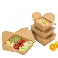 Quality Brown Kraft Paper Pizza Packaging Box Disposable Salad Packaging Box for sale