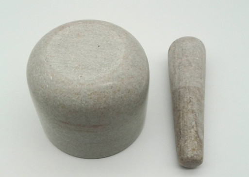Quality Round Stone Mortar And Pestle , Marble Bowl With Grinder Handcrafts for sale