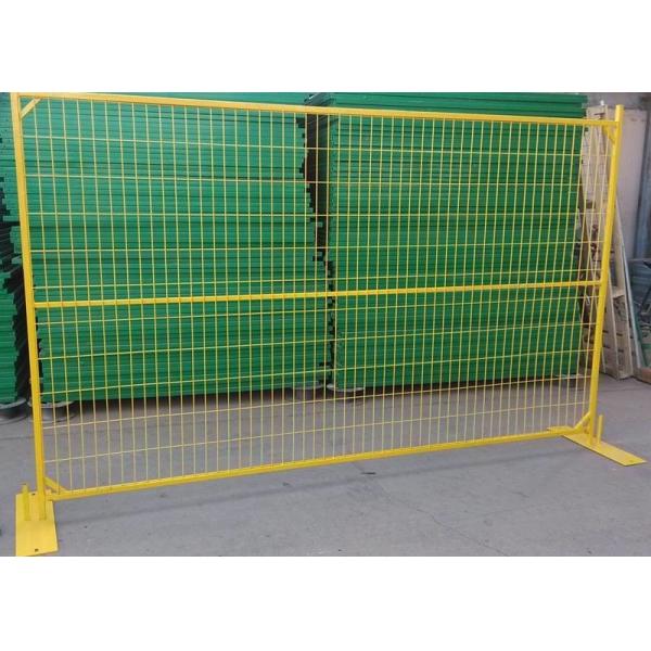 Quality 1.8m Height Yellow Powder Coated Canada Temporary Wire Mesh Fence for sale