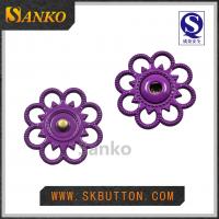 China Flower shape metal button for girls' apparel factory