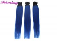 China 3 Bundles Cuticle Aligned Straight Human Hair Extensions Natural Blue No Tangling factory