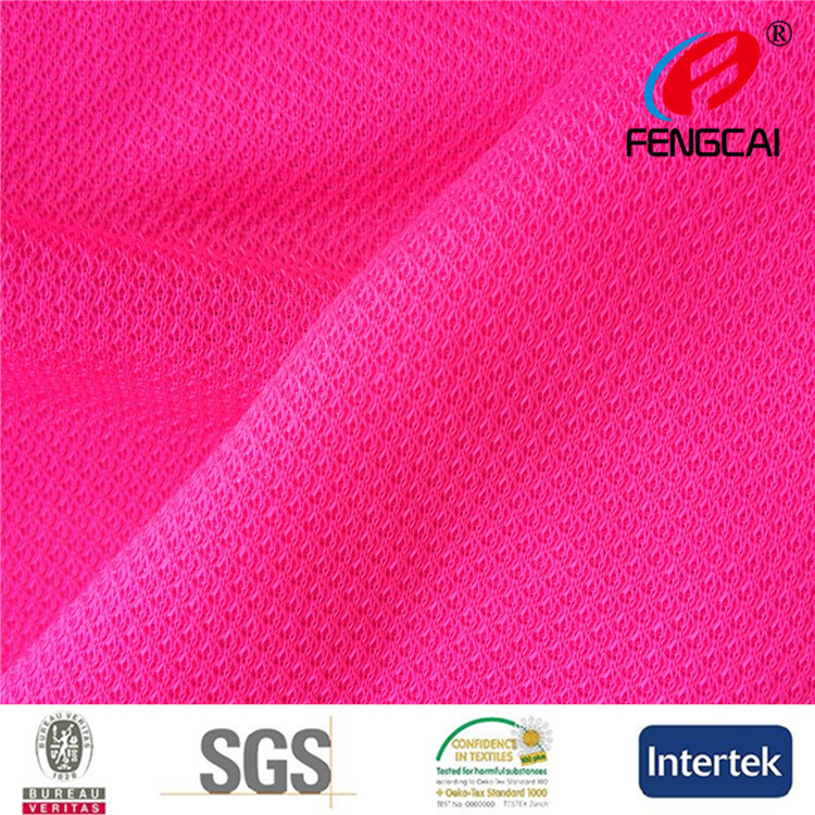 China 75D DTY 130gsm Interlock Knit Fabric , Red 100% Polyester Lining Fabric factory