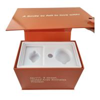 china Orange Rigid Cardboard Gift Box Teeth Whitening Magnetic With Blister Holder