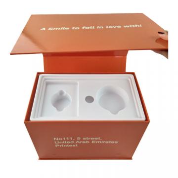 Quality Orange Rigid Cardboard Gift Box Teeth Whitening Magnetic With Blister Holder for sale