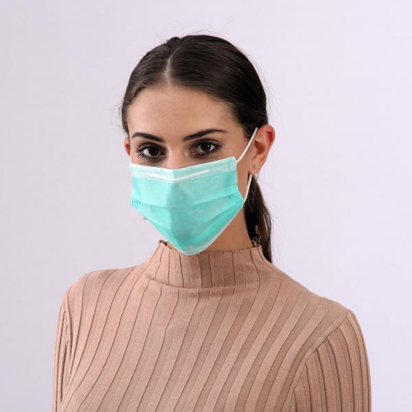 Quality Safe Breathable Disposable Medical Face Mask Green Color For Nail Salons for sale