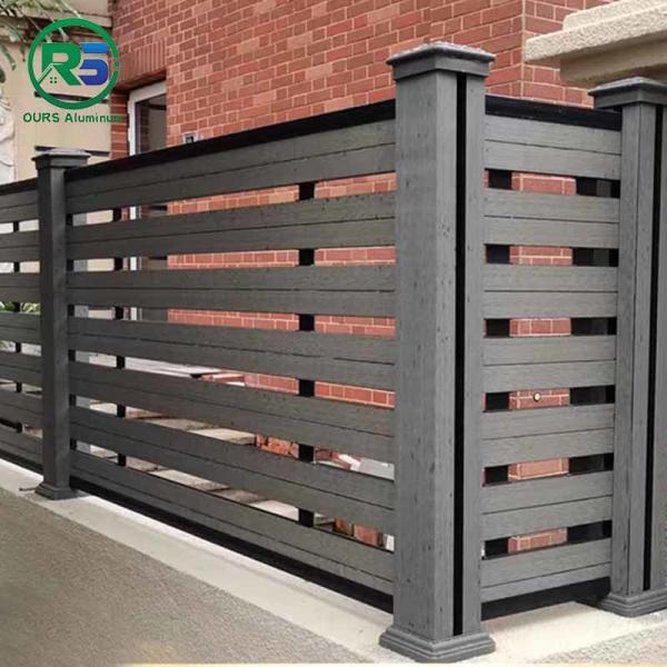 Quality Aspen Slatted Premium Composite Aluminum Fence Panels Horizontal Slats Durable Screen for sale
