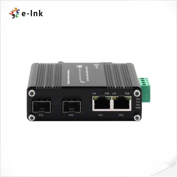Quality Industrial Gigabit PoE Switch 2-Port 10/100/1000T 802.3at To 2-Port 100/1000Base-X SFP for sale