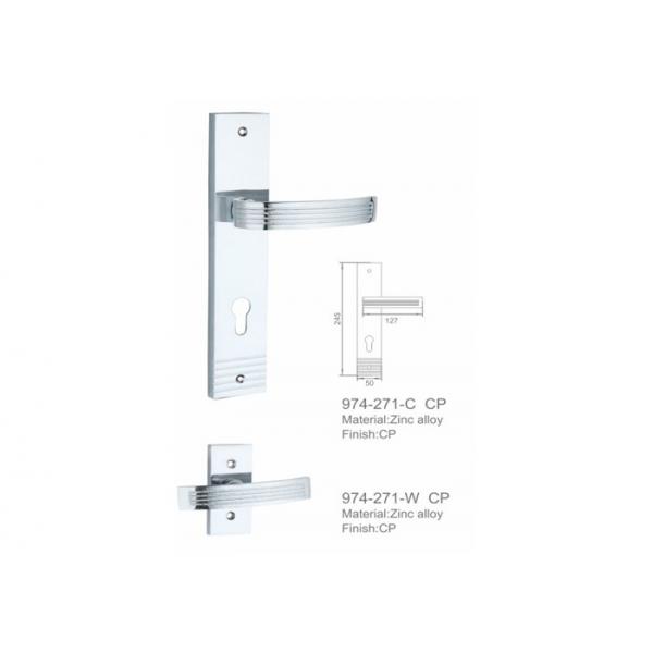 Quality Interior Metal Zinc Alloy Door Handle , Commercial Door Handle Hign Performance for sale