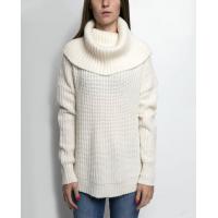 China Women's 55% nylon/35% acrylic/10% wool knitted pullover cowl neck sweater factory