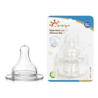 Quality SGS Transparent Wide Neck Baby Silicone Nipple for sale