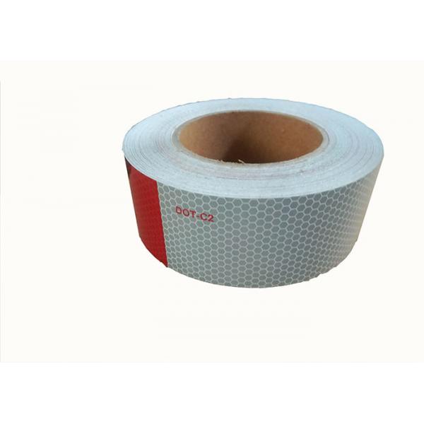 Quality Safety Single Sided Dot C2 Reflective Tape , Vehicle Red White Conspicuity Tape for sale