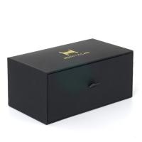 Quality Customized Black Paper Gift Box With Drawer Hard Rigid Cardboard Material for sale