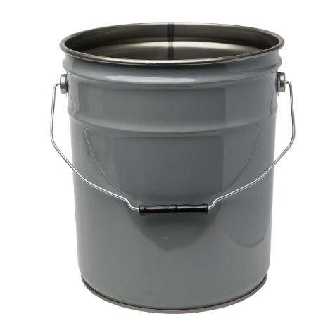 Quality Gray Steel 26 24Ga Open Head 5 Gallon Paint Bucket With Curly Lid for sale