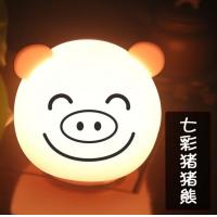 China Pig Silicone Night Lights Lamp 0.8W With Micro USB Charging Home Usb Led Desk Lamp factory