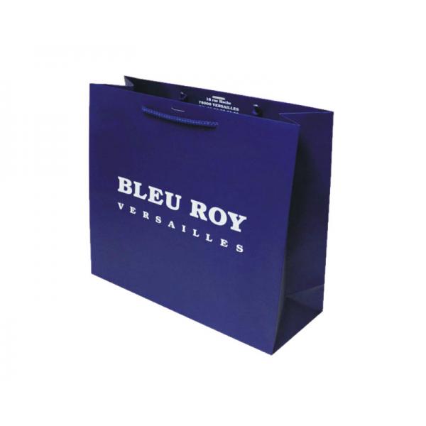 Quality Eco Friendly Custom Printed Medium Blue Paper Party Favor Bags With Handles for sale