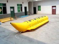 China Yellow Waterproff Banana Inflatable Fly Fishing Boats With PVC Strong Protection Black Bumper Strip factory