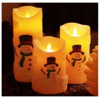 china LED snowman  candle set with IR remote and timer,0.03w,amber flame color,DC4.5V,3*AA battery(without)