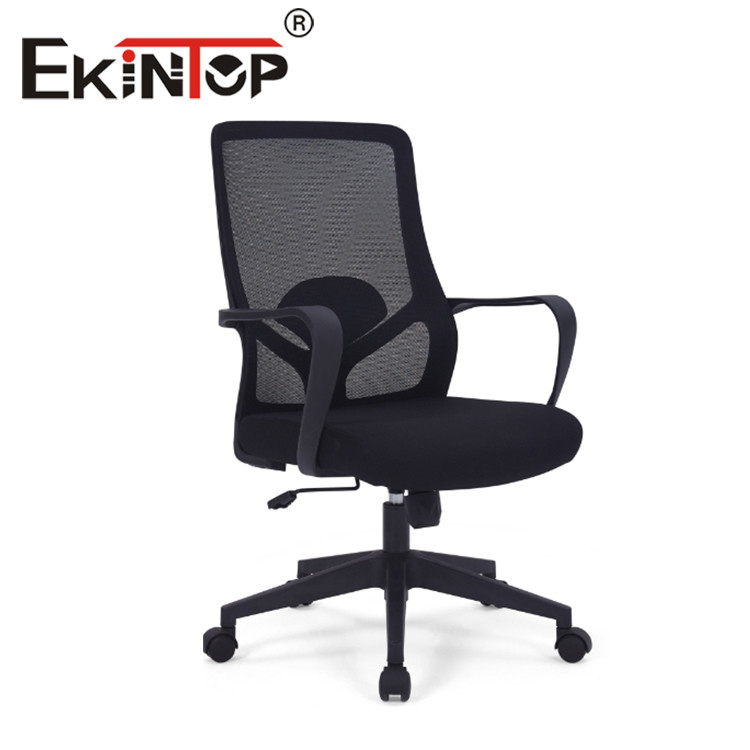 China Ekintop Black Ergonomic Chair Mesh Seat , Revolving Mesh Mid Back Office Chair factory