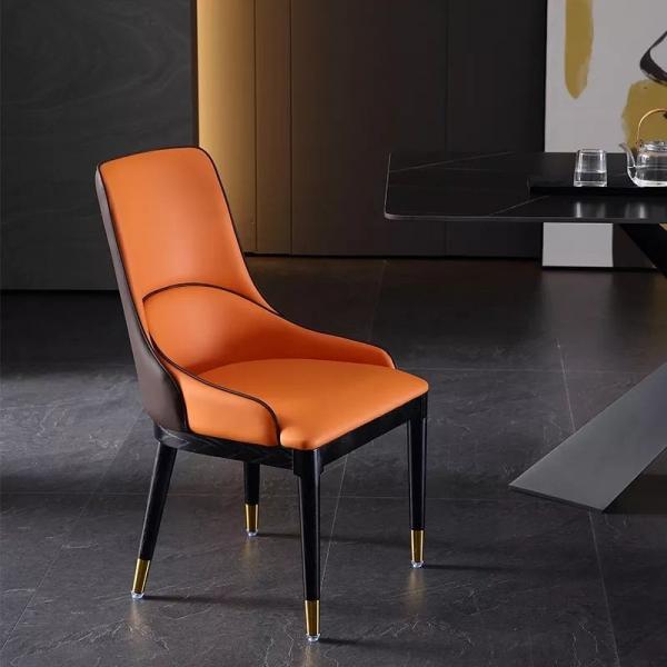Quality 2 Colors High Back Leather Dining Chair Classic Dining Room Chairs Dirt Proof for sale