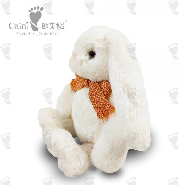 Quality 24 X 38cm Baby Cotton Small White Bunny Stuffed Animal Earth Friendly for sale