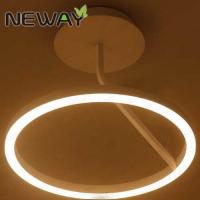 China Modern Aluminum and Acrylic LED Ring Circle Ceiling Pendant lamp Crystal Rings LED Pendant Lamp For Project for sale