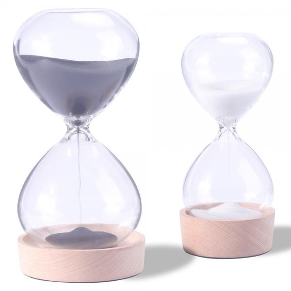 Quality Custom Decorative Sand Timer 60 Minute 30 Minute 50 Minute With Wood Base for sale