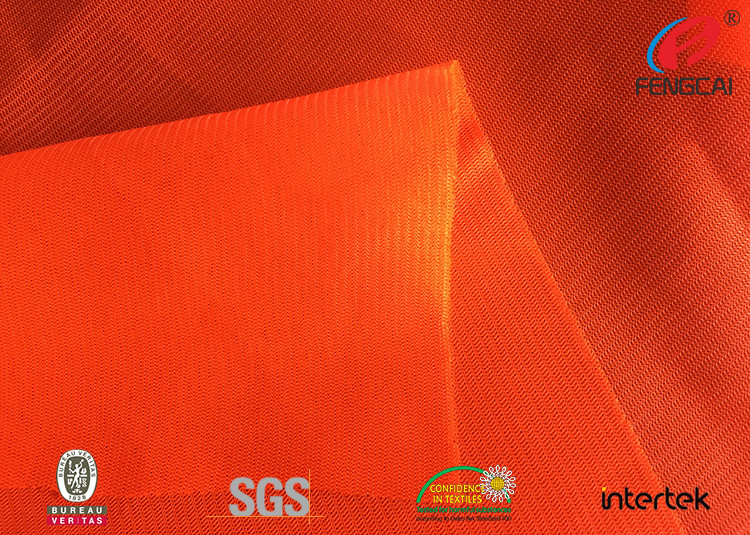 China Uniform Workwear Fluorescent Material Fabric Warp Knitting EN20471 Anti Pilling factory