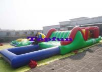 China Customized Inflatable Water Parks Obstacle / Inflatable Water Slide With Pool factory