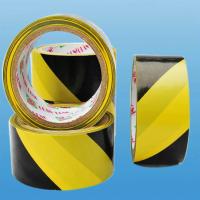 China soft polyvinyl chloride speciality tape , black - yellow warning tape factory