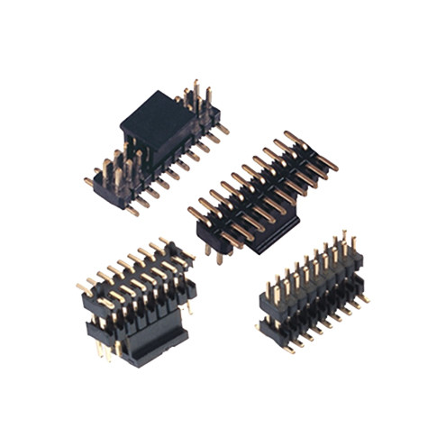 Quality Three Double Row 2.54mm Pin Header Connectors Gold Plated With Cap for sale