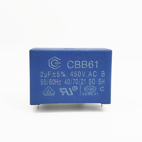 Quality CBB61 Air Conditioner Fan Capacitor 450V 2.0mfd CP-1.0mm Self Healing for sale