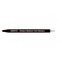 China Alcohol Based Medium Twin Marker Pen With 6mm - 8mm Medium Chisel and 1mm Fine Nibs factory